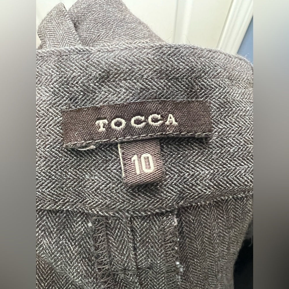 TOCCA Women’s 10 Black Herringbone Tweed Wool Trouser Dress Pants M - Picture 6 of 16